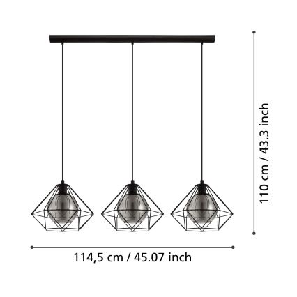Eglo - Chandelier on a string 3xE27/40W/230V