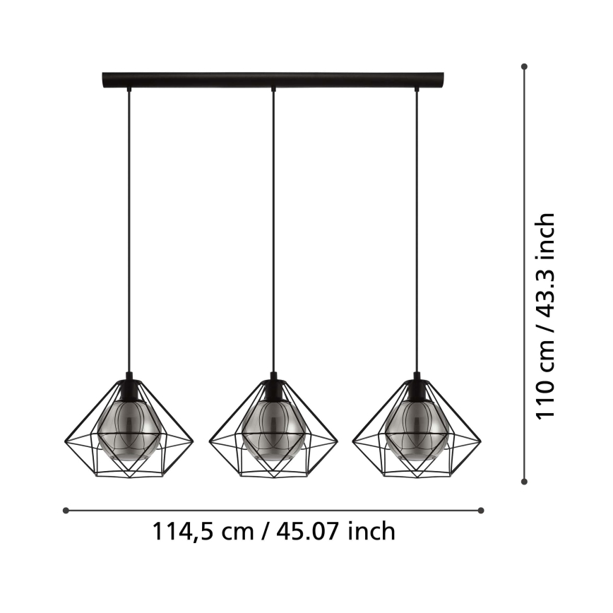 Eglo - Chandelier on a string 3xE27/40W/230V