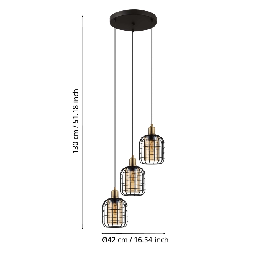 Eglo - Chandelier on a string 3xE27/40W/230V