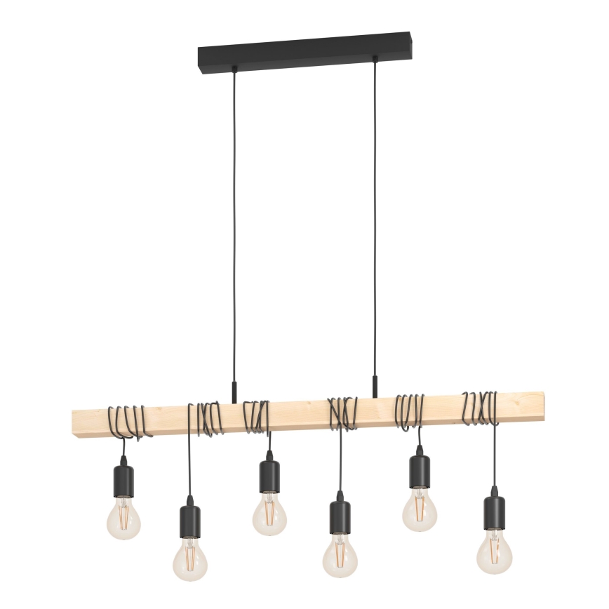Eglo - Chandelier on a string TOWNSHEND 6xE27/60W/230V - FSC certified