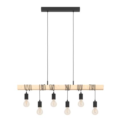 Eglo - Chandelier on a string TOWNSHEND 6xE27/60W/230V - FSC certified