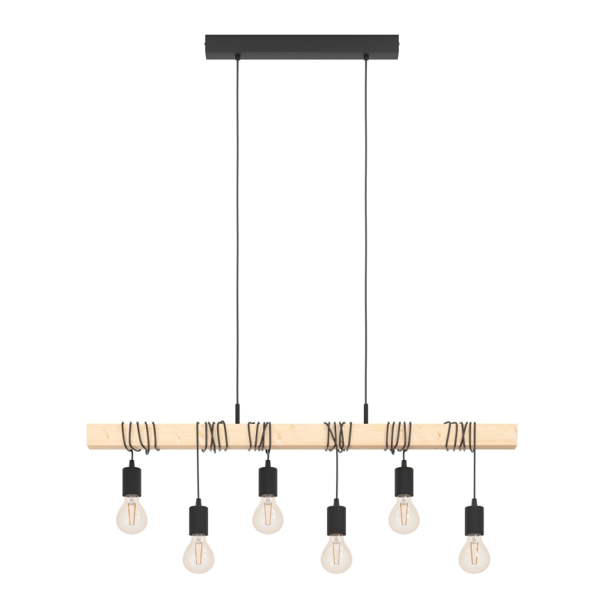 Eglo - Chandelier on a string TOWNSHEND 6xE27/60W/230V - FSC certified