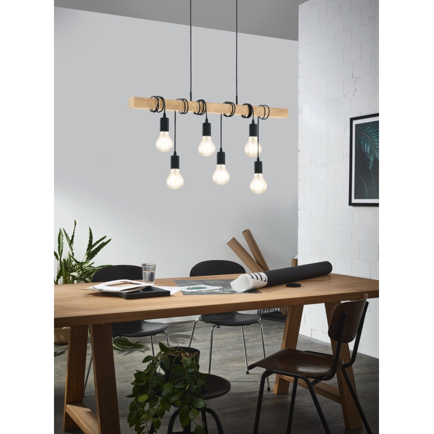 Eglo - Chandelier on a string TOWNSHEND 6xE27/60W/230V