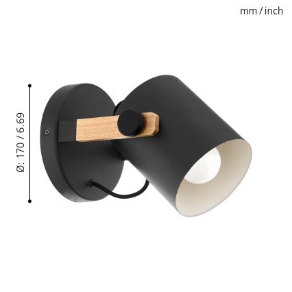 Eglo - Wall light 1xE27/28W/230V