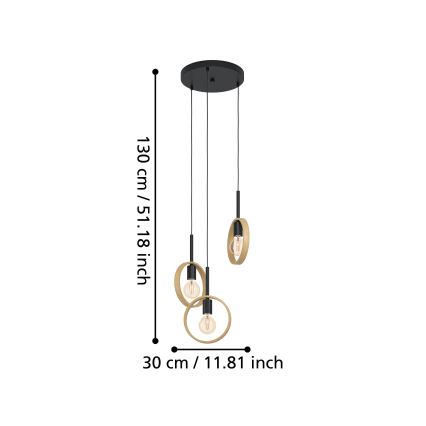 Eglo - Chandelier on a string 3xE27/40W/230V