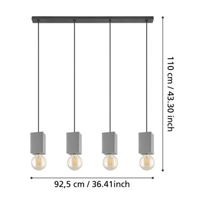 Eglo - Chandelier on a string 4xE27/40W/230V