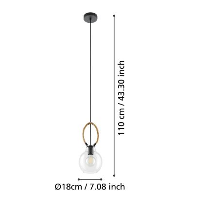 Eglo 43617 - RODING cable-suspended pendant light 1xE27/40W/230V