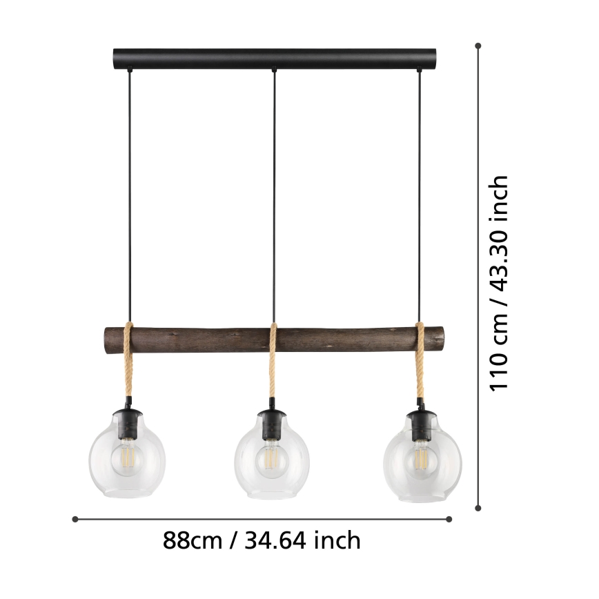 Eglo - Chandelier on a string 3xE27/40W/230V