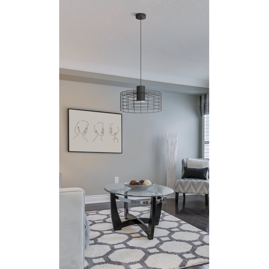 Eglo - Chandelier on a string 1xE27/40W/230V d. 48 cm black