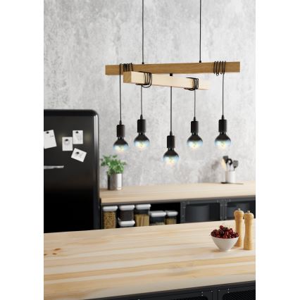 Eglo - Chandelier on a string TOWNSHEND 5xE27/60W/230V