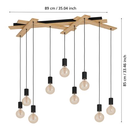 Eglo - Chandelier on a string 9xE27/40W/230V