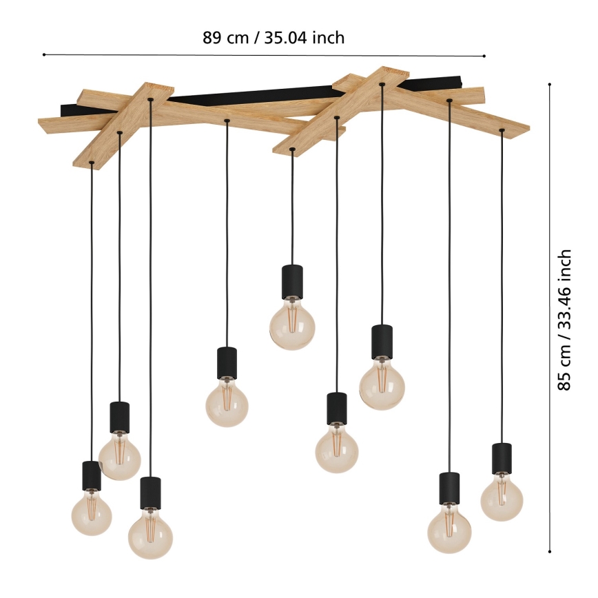 Eglo - Chandelier on a string 9xE27/40W/230V