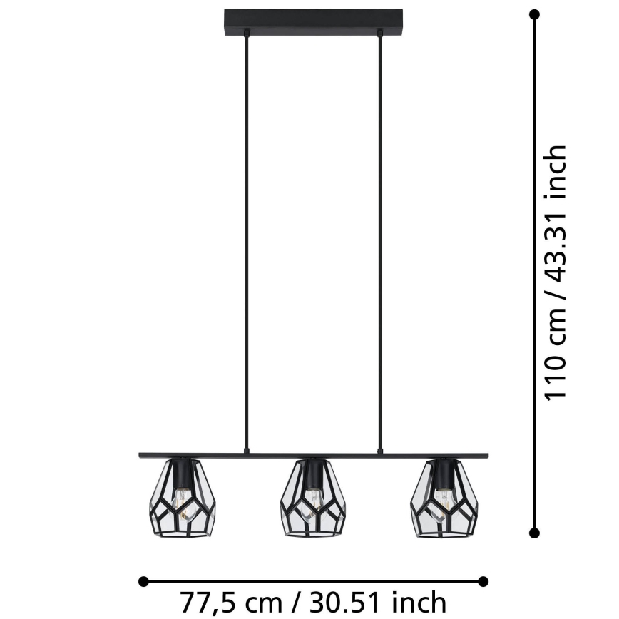 Eglo - LED Pendant Light on Cable 3xE27/40W/230V