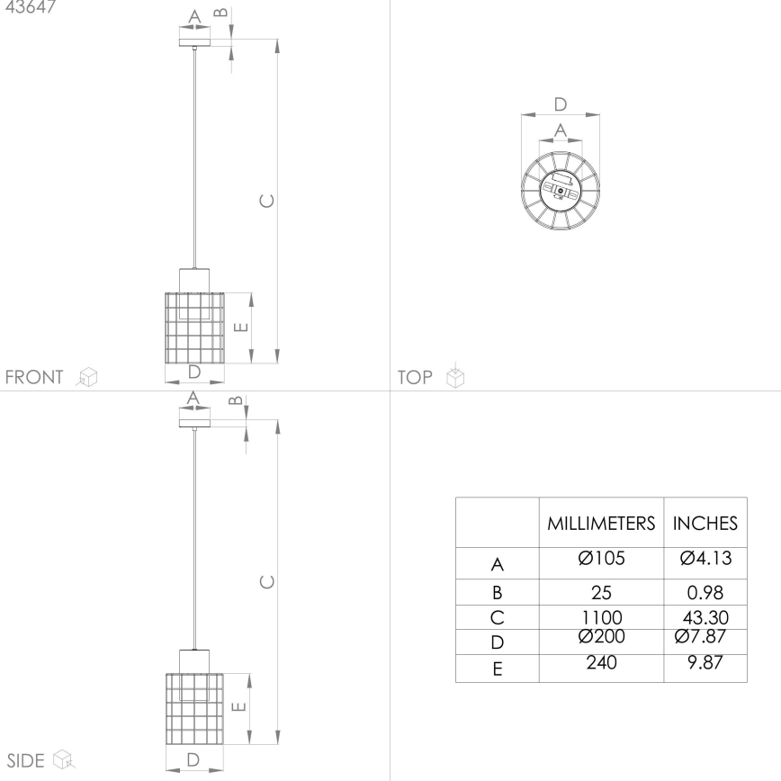 Eglo - Chandelier on a string 1xE27/40W/230V d. 20 cm silver