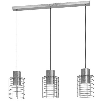 Eglo - Chandelier on a string 3xE27/40W/230V silver