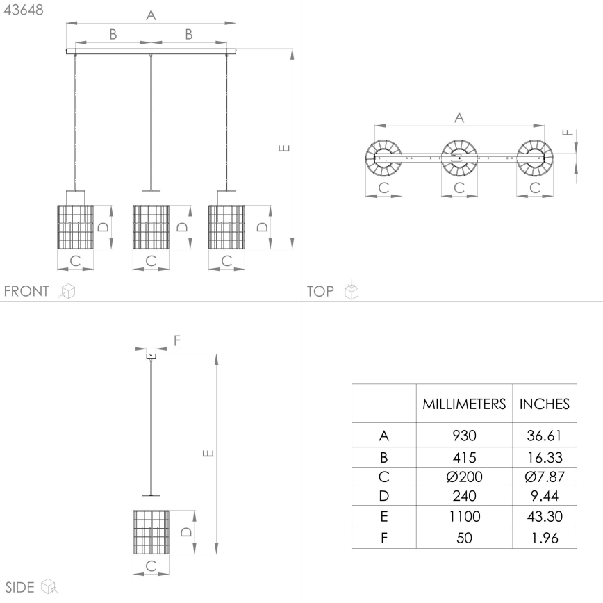 Eglo - Chandelier on a string 3xE27/40W/230V silver