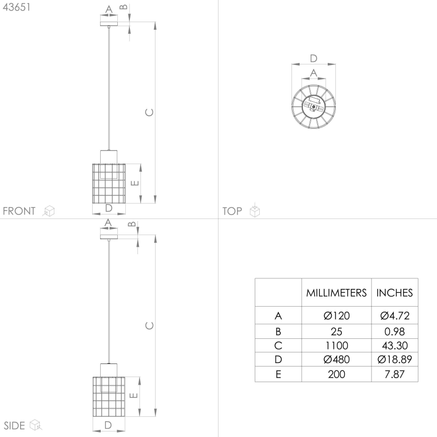 Eglo - Chandelier on a string 1xE27/40W/230V d. 48 cm silver