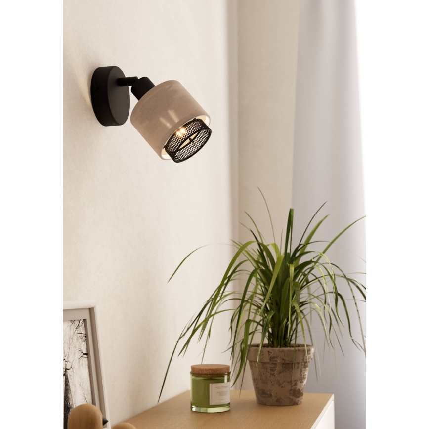 Eglo - Wall spotlight 1xE14/40W/230V black/beige