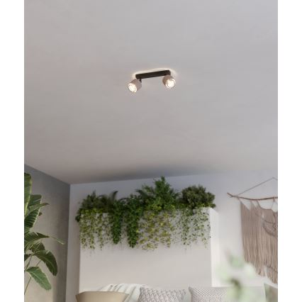 Eglo - Wall light 2xE14/40W/230V black/beige