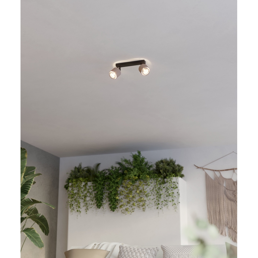 Eglo - Wall light 2xE14/40W/230V black/beige
