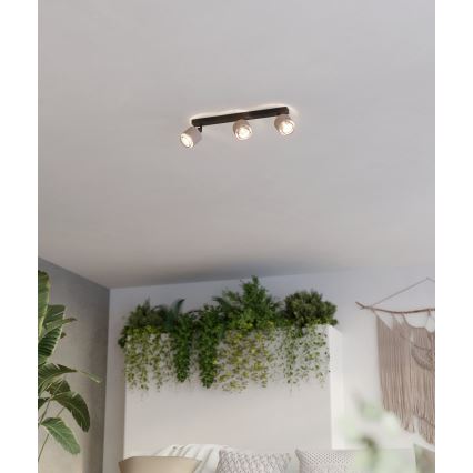 Eglo - Wall light 3xE14/40W/230V black/beige