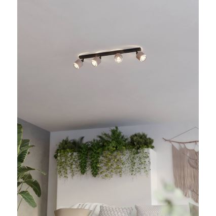 Eglo - Spotlight 4xE14/40W/230V black/beige