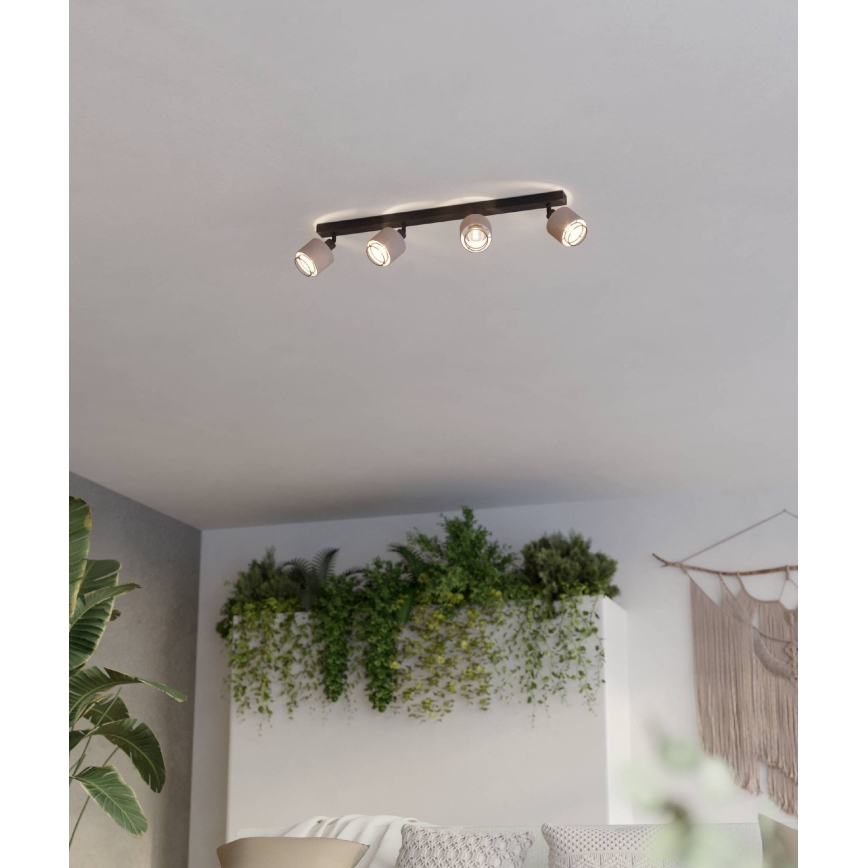 Eglo - Spotlight 4xE14/40W/230V black/beige