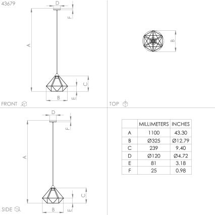 Eglo - Chandelier on a string 1xE27/60W/230V d. 32,5 cm