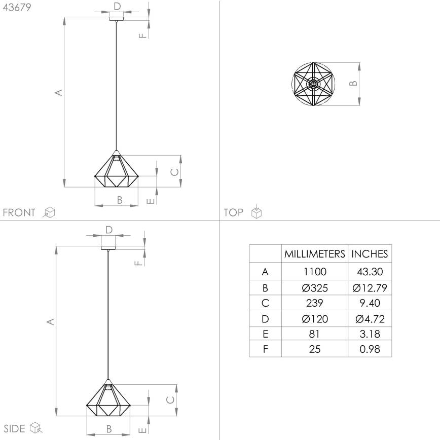 Eglo - Chandelier on a string 1xE27/60W/230V d. 32,5 cm