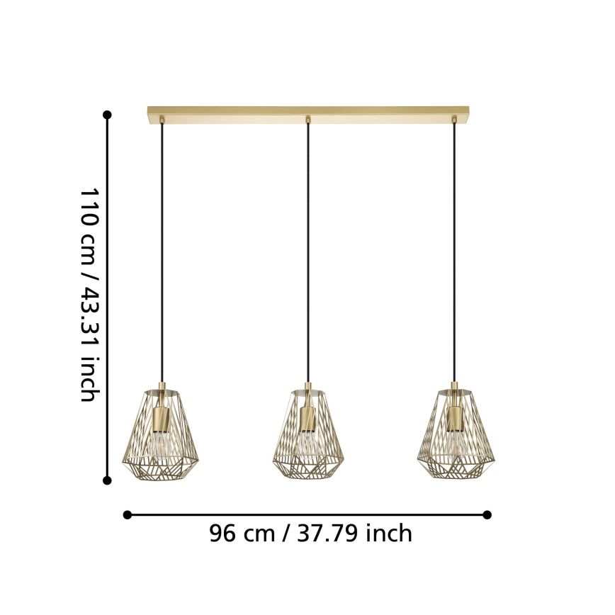 Eglo - Chandelier on a string 1xE27/40W/230V gold