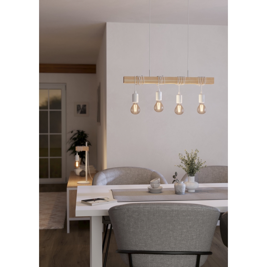 Eglo - Cable-hung pendant TOWNSHEND 4xE27/60W/230V