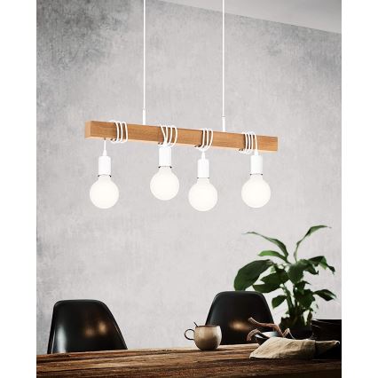 Eglo - Cable-hung pendant TOWNSHEND 4xE27/60W/230V