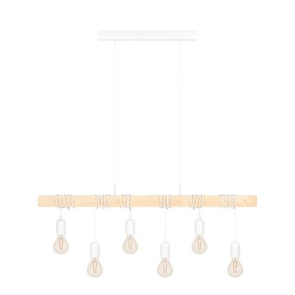 Eglo - Chandelier on a string TOWNSHEND 6xE27/60W/230V - FSC certified