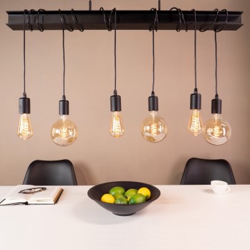 Eglo 43712 - Chandelier on a string TOWNSHEND 6xE27/60W/230V black