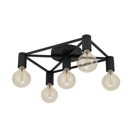 Eglo - Ceiling light 5xE27/40W/230V black