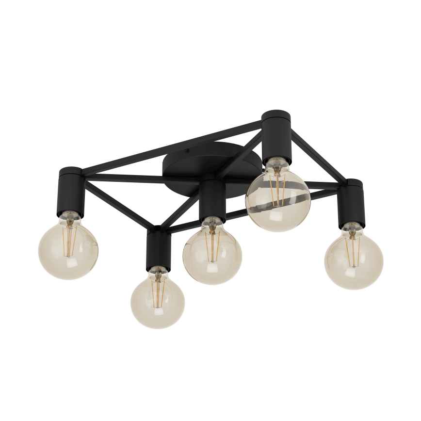 Eglo - Ceiling light 5xE27/40W/230V black