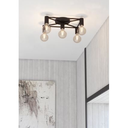 Eglo - Ceiling light 5xE27/40W/230V black