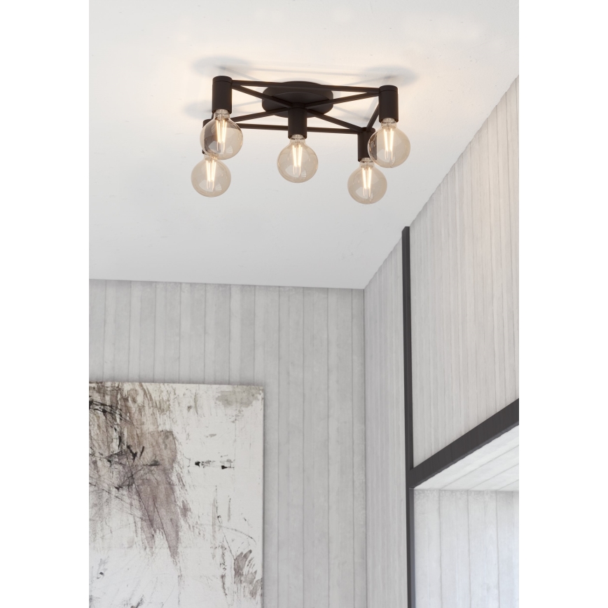 Eglo - Ceiling light 5xE27/40W/230V black