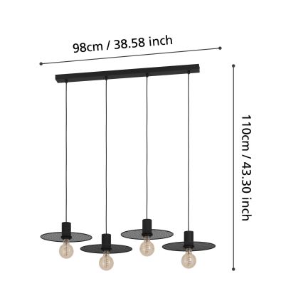 Eglo - Chandelier on a string 4xE27/40W/230V