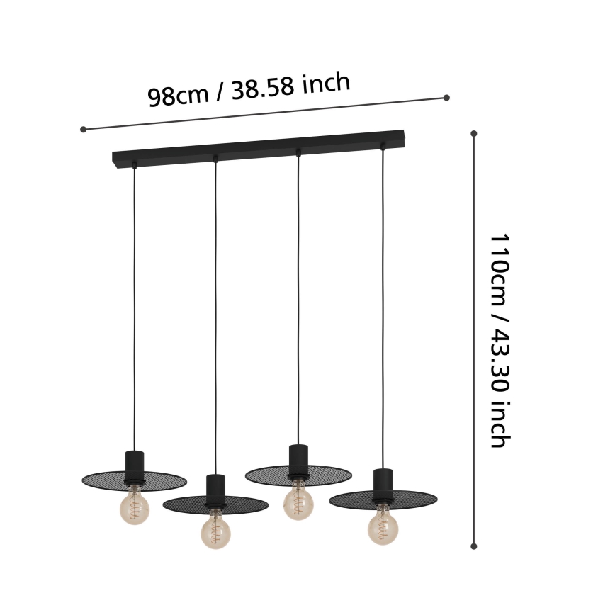Eglo - Chandelier on a string 4xE27/40W/230V