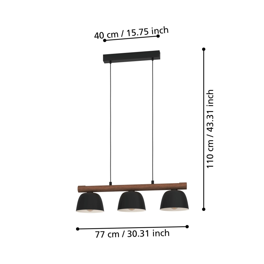 Eglo - Chandelier on a string 3xE27/40W/230V