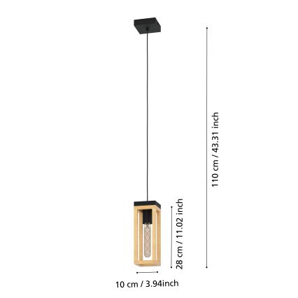 Eglo - Chandelier on a string 1xE27/40W/230V