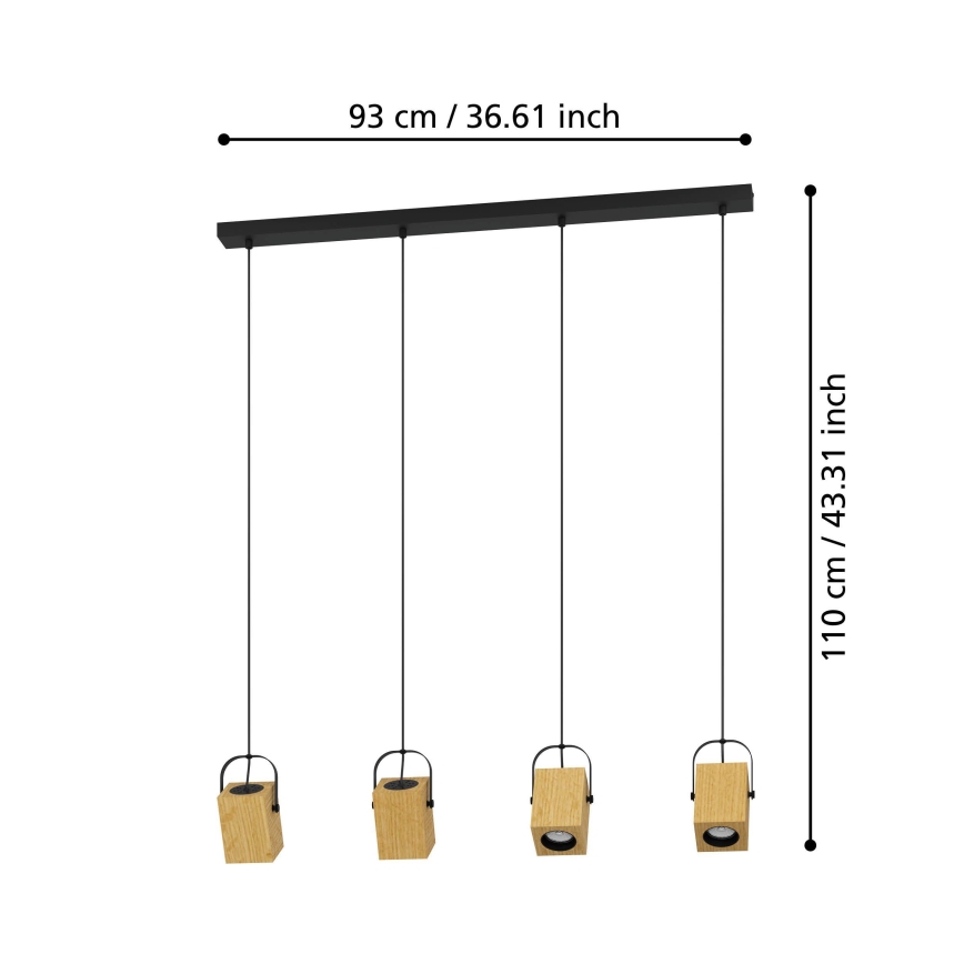 Eglo - LED Chandelier on a string 4xGU10/3W/230V
