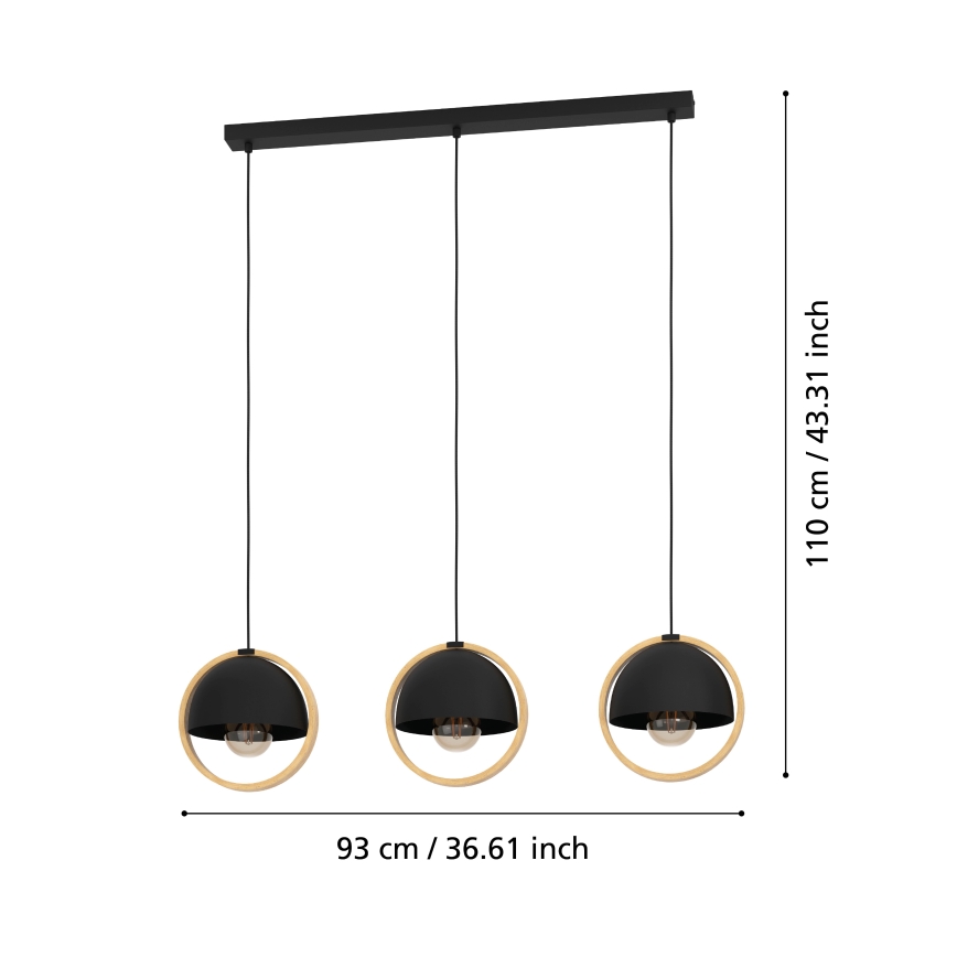 Eglo - Chandelier on a string 3xE27/40W/230V