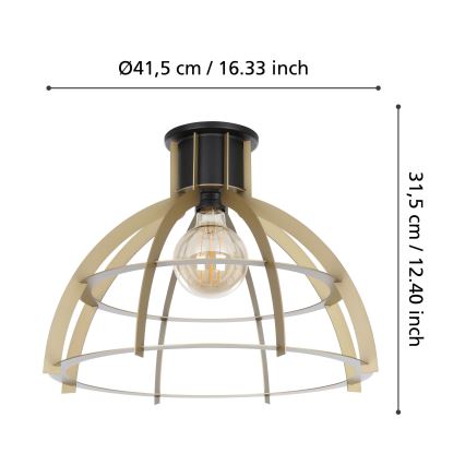 Eglo - Ceiling light 1xE27/40W/230V gold