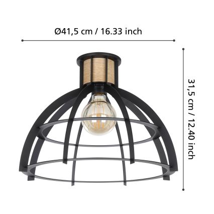 Eglo - Ceiling light 1xE27/40W/230V black
