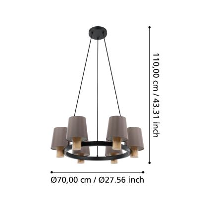 Eglo - Chandelier on a string 6xE27/40W/230V