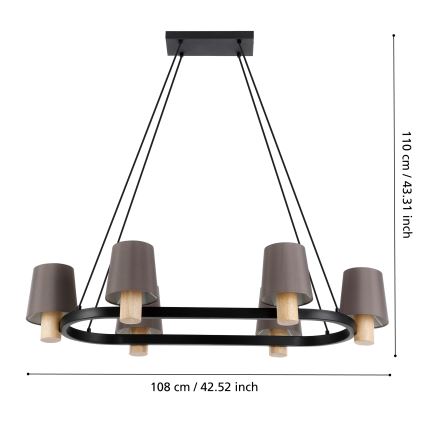 Eglo - Chandelier on a string 6xE27/40W/230V