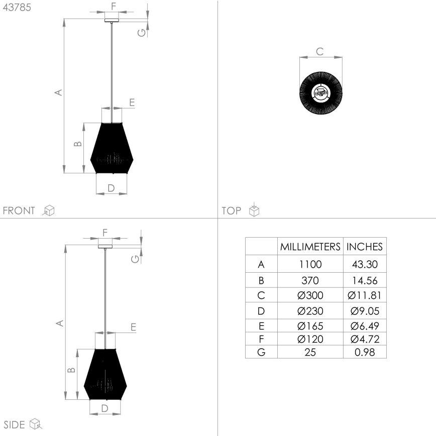 Eglo - Chandelier on a string 1xE27/40W/230V