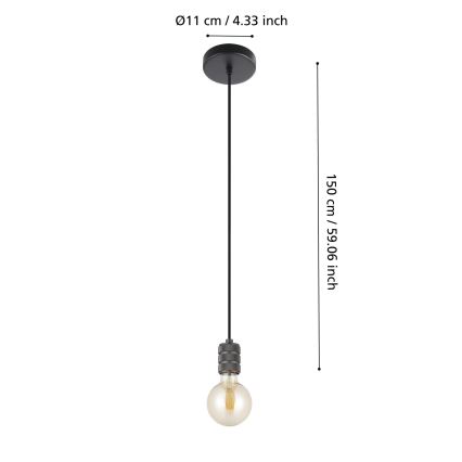 Eglo - Chandelier on a string 1xE27/40W/230V black